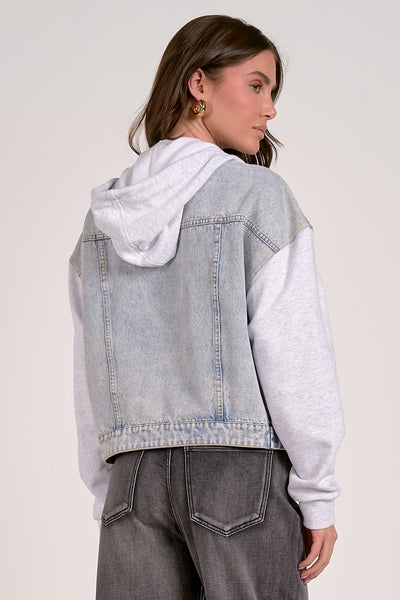 Chamarra Jeans Hoodie Grey